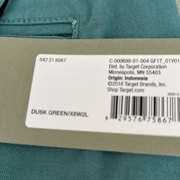 NWT Men's Goodfellow & Co. Dusk Green Chino Pants - Picture 6 of 6